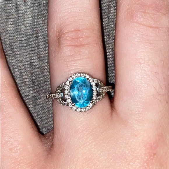 Blue Apatite Diamond Ring Helzberg - Picture 1 of 3
